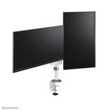 Neomounts DS60-425Wh2 Mount de bureau, 2x 27 pouces 8 kg, pivotage inclinable, 100x100 mm, blanc