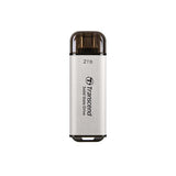 Transzend TS2TET300S ESD300S External SSD, 2 TB, USB Typ-C, 10 Gbit / s, 1050 950 MB S, Silber
