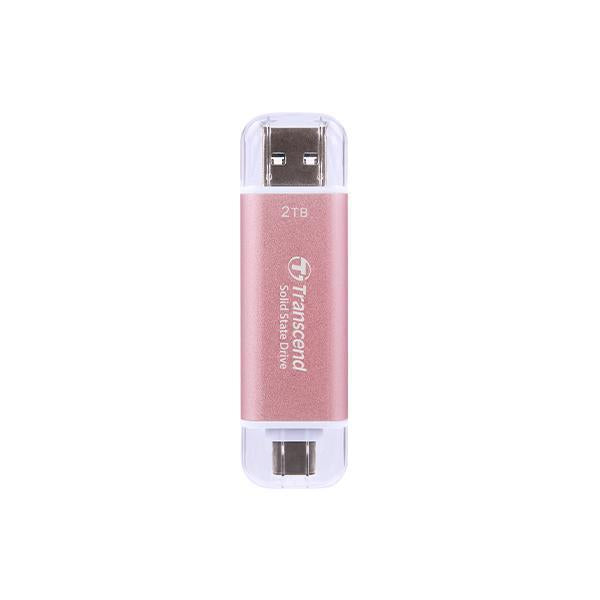 Transcend TS2Tet310P ESD310 Růžový externí SSD, 2 TB, USB 10Gbps, typ C A, 1050 950 MB s