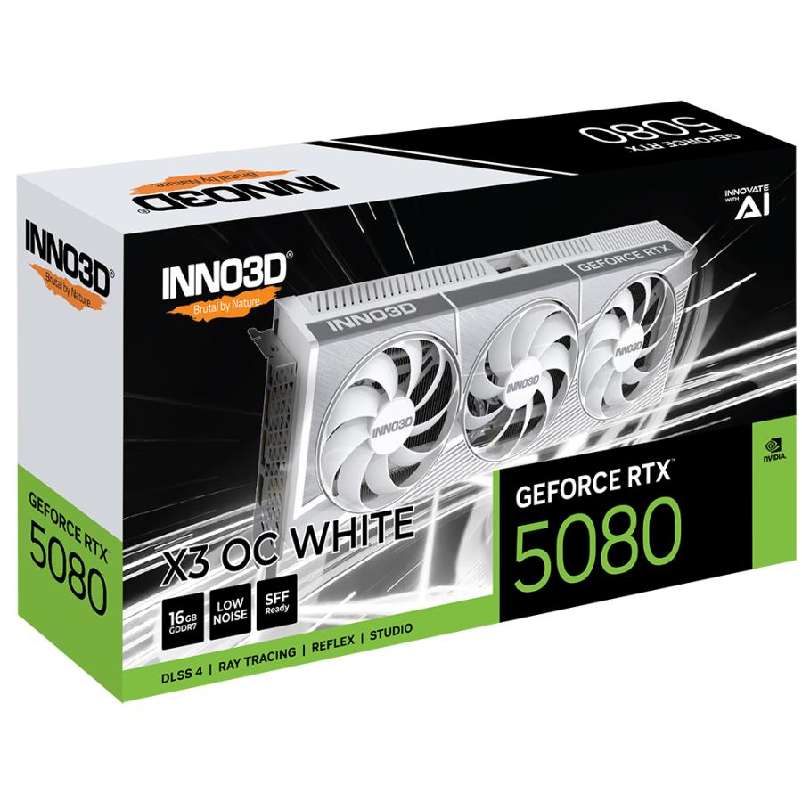 Inno3d N50803-16D7X-17605211 GeForce RTX 5080 X3 OC White, ATX, 16 GB, GDDR7, 256-bit, PCIE 5, 360W