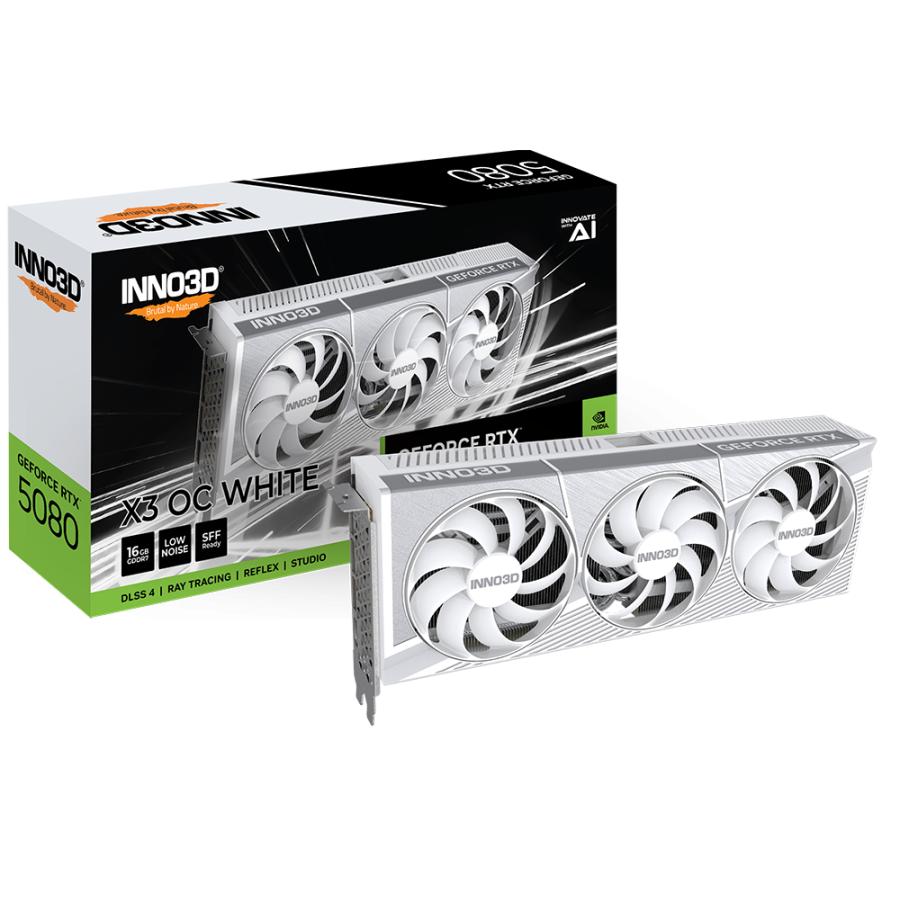 Inno3d N50803-16D7X-17605211 GeForce RTX 5080 X3 OC White, ATX, 16 GB, GDDR7, 256-bit, PCIE 5, 360W