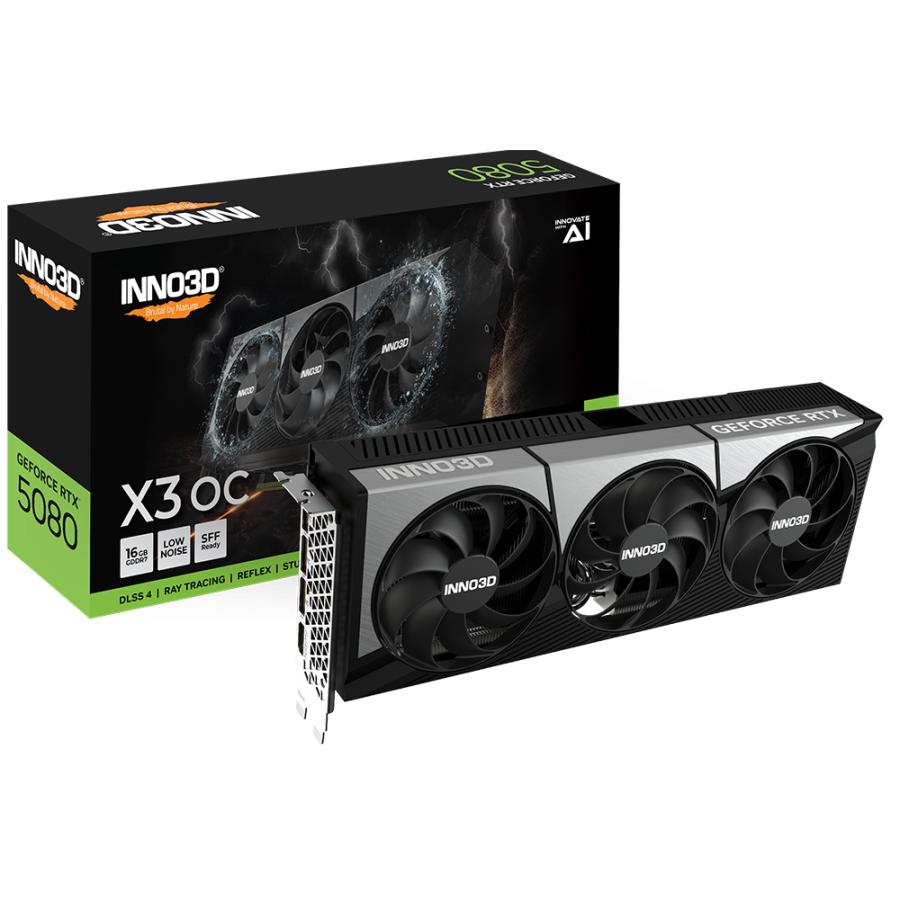 Inno3d N50803-16D7X-17603930 GeForce RTX 5080 X3 OC, ATX, 16GB, GDDR7, 256 bits, 960GBS, PCIe5, 360W