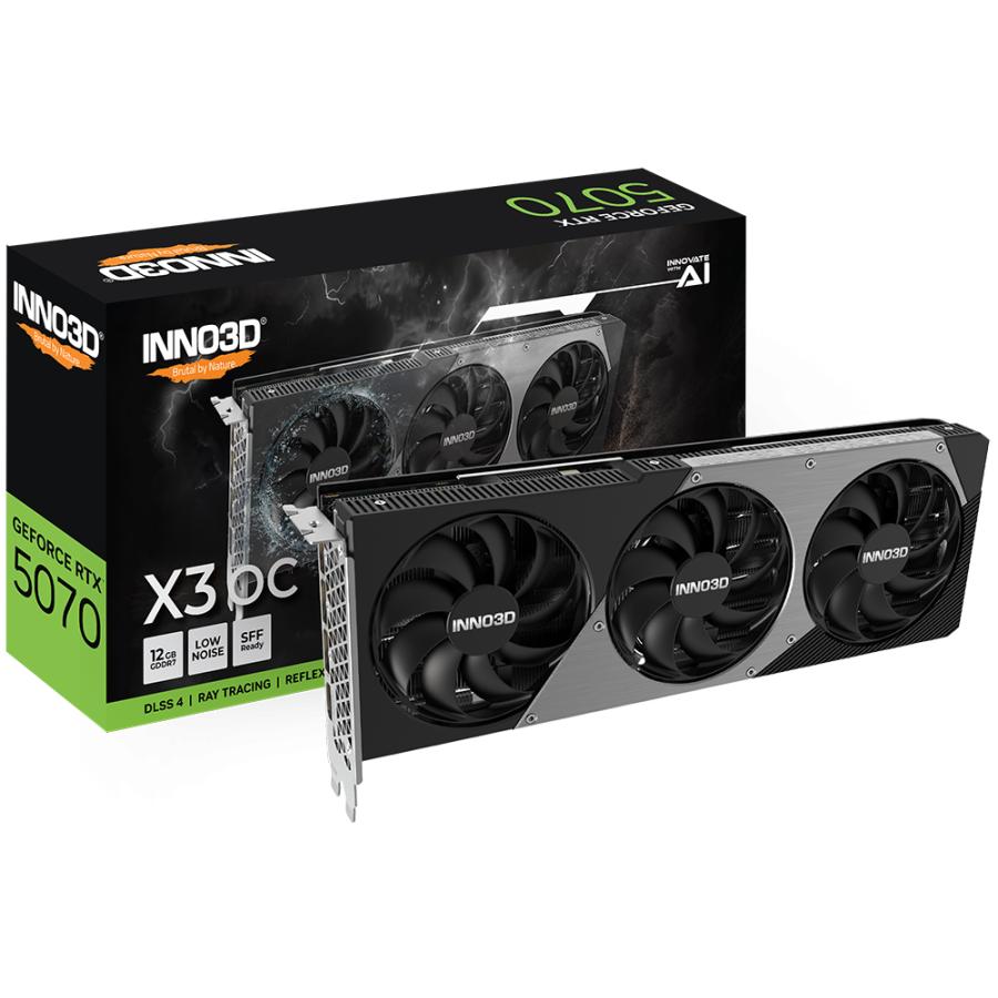 Inno3D N50703-12D7X-195064L GeForce RTX 5070 X3 OC, 12 GB, GDDR7, 192-bit, 28 Gbps, 672 GB S, 650W
