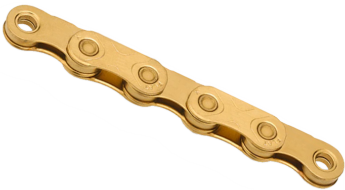 Kmc ketting x-flat gewaxt chain x-flat waxed 12 13 fold 126gl gold