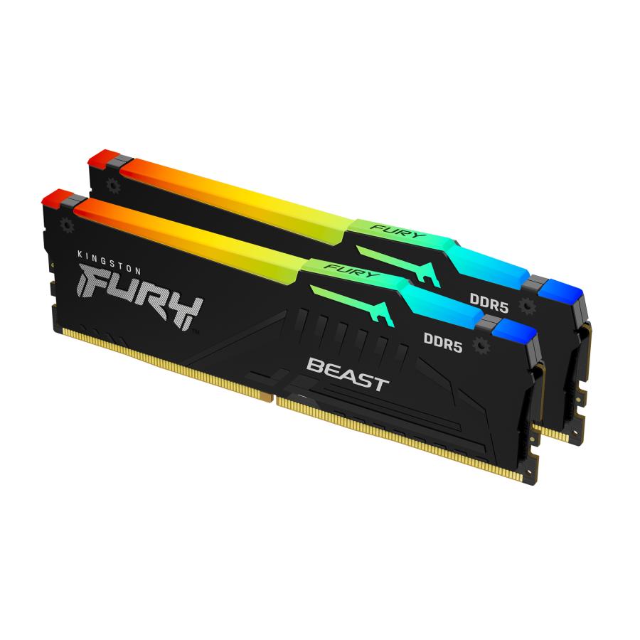 Kingston KF560C30BBEAK2-64 Teknologi Fury Beast DDR5 Kit eller 2, 64 GB, DIMM, 6000 MHz, CL30, RGB