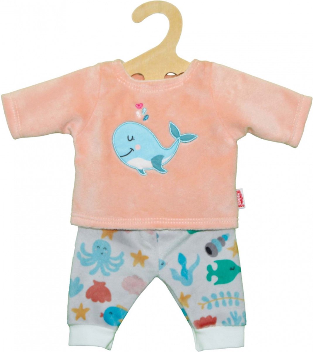 Babaruha Pizsama Pink Whale, 35-45 cm