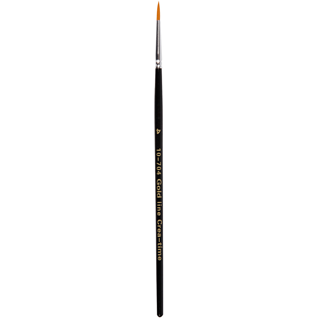 Creativ Company Gold Line brushes, size 4, length 17 cm, width 2.5 mm, round, 12 pieces in a box