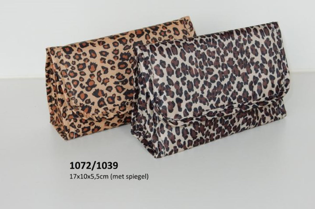 Necessaire com espelho pantera 17x10x5,5cm