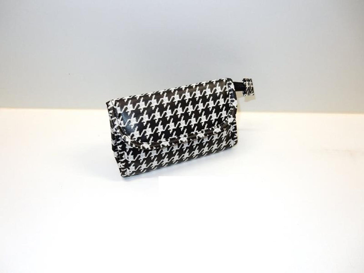 Toilettebeutel Houndstooth schwaarz a wäiss