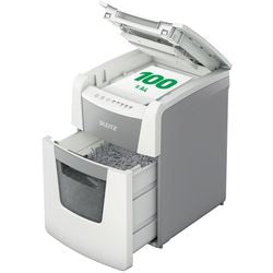 Leitz IQ Auto+ Oifig Bheag 100 Shredder Páipéar P5