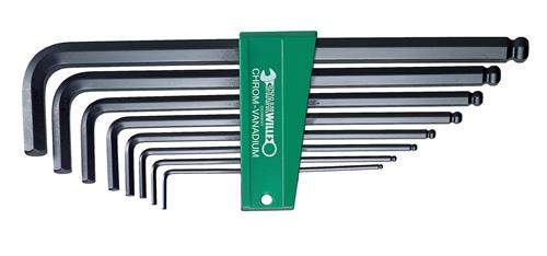 Stahlwille inbussleutelset lang+kogelkop inch