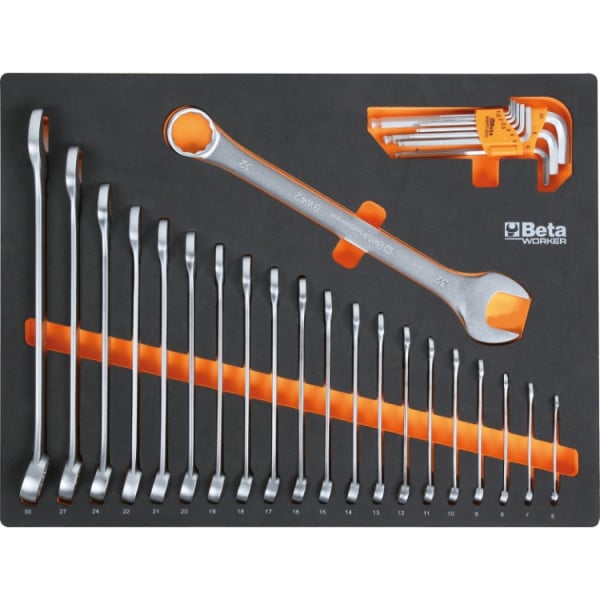 Beta werkplaatsinrichting tools c45pro 2.0 x (rvs gecoat mdf werkblad) inclusief gratis 268-delige gereedschapsset