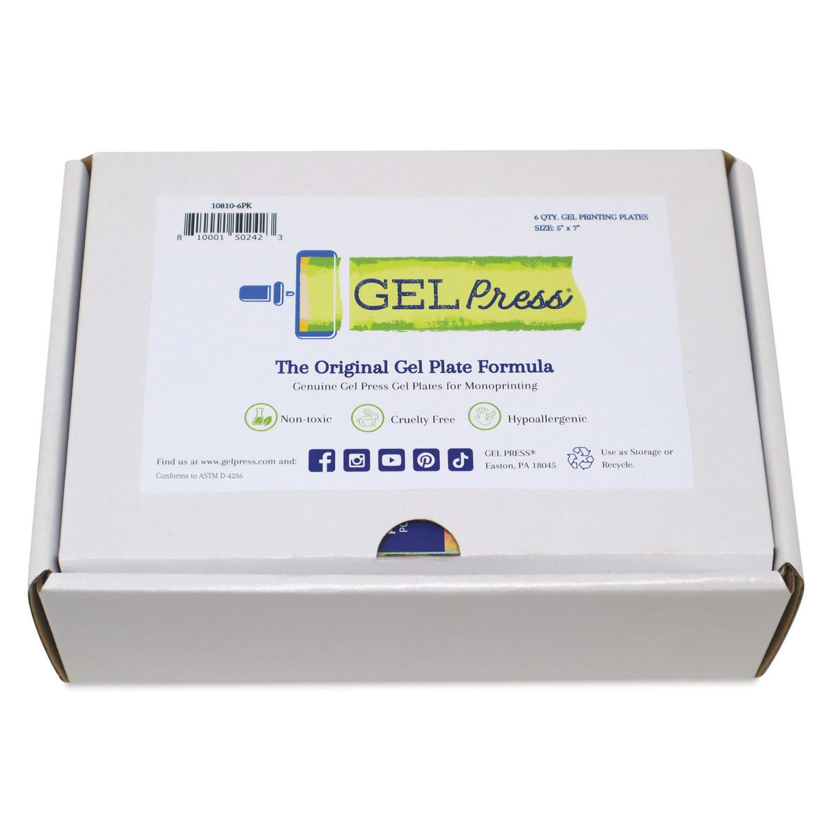 Gel press • drukplaat 5x7'' 6 pack