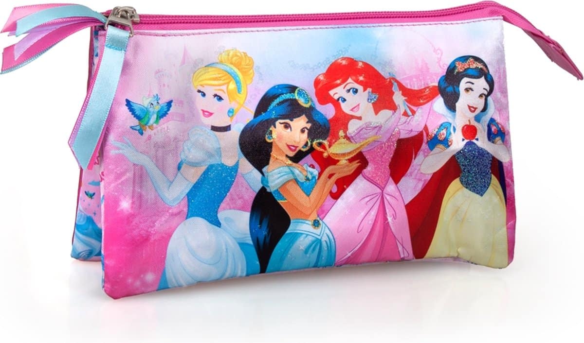 Jim Jam Pencil Case Disney Princess Pencil Case 3 Compartments with Zipper