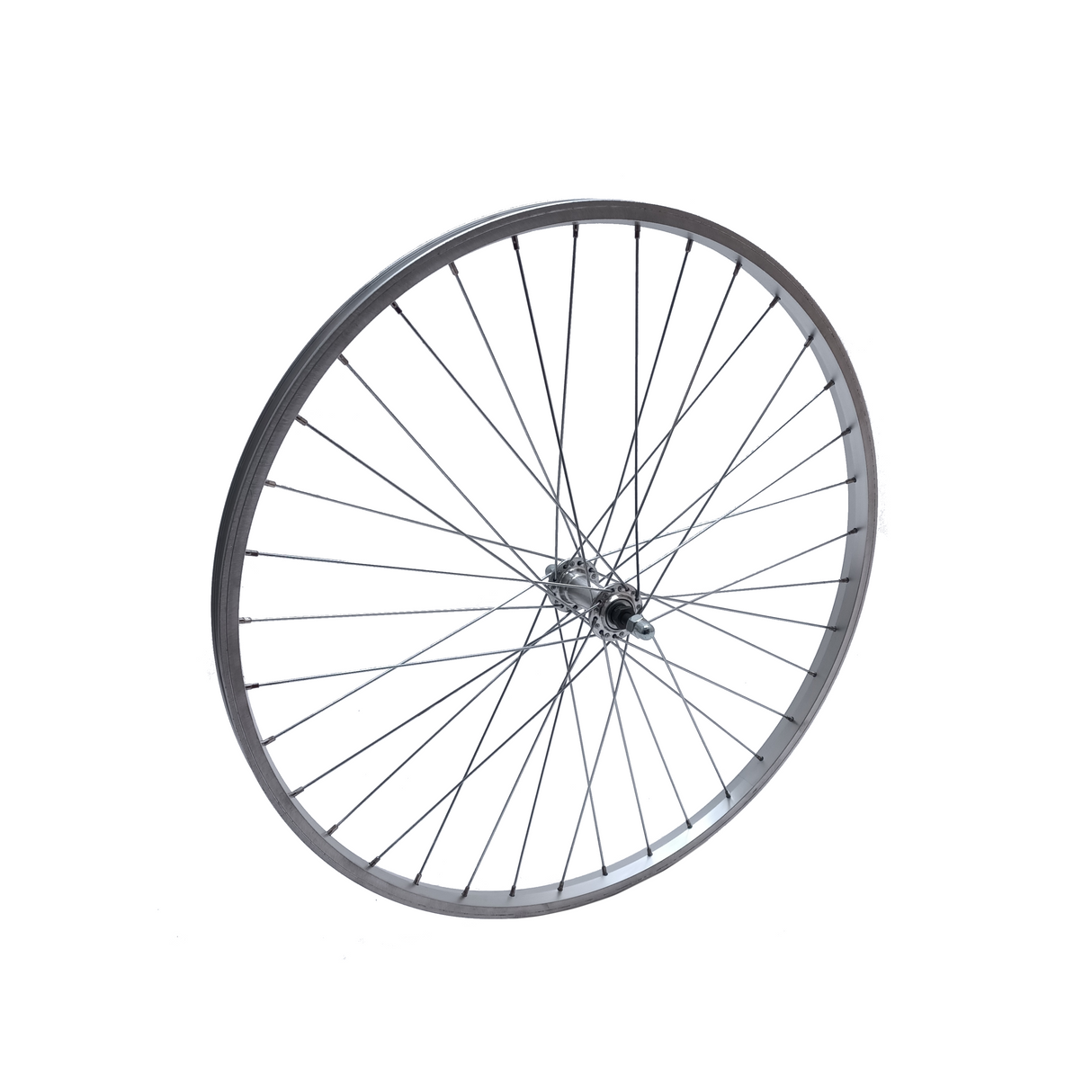 Ruota anteriore 26x1,75 pollici di bordo in alluminio, asse fisso, argento