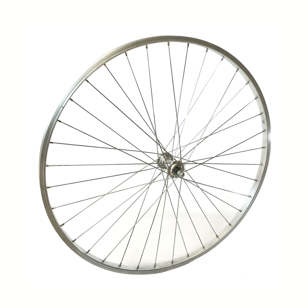 Roda dianteira 28x1 5 8x1 3 8 borda de alumínio, prata. cinza fixa
