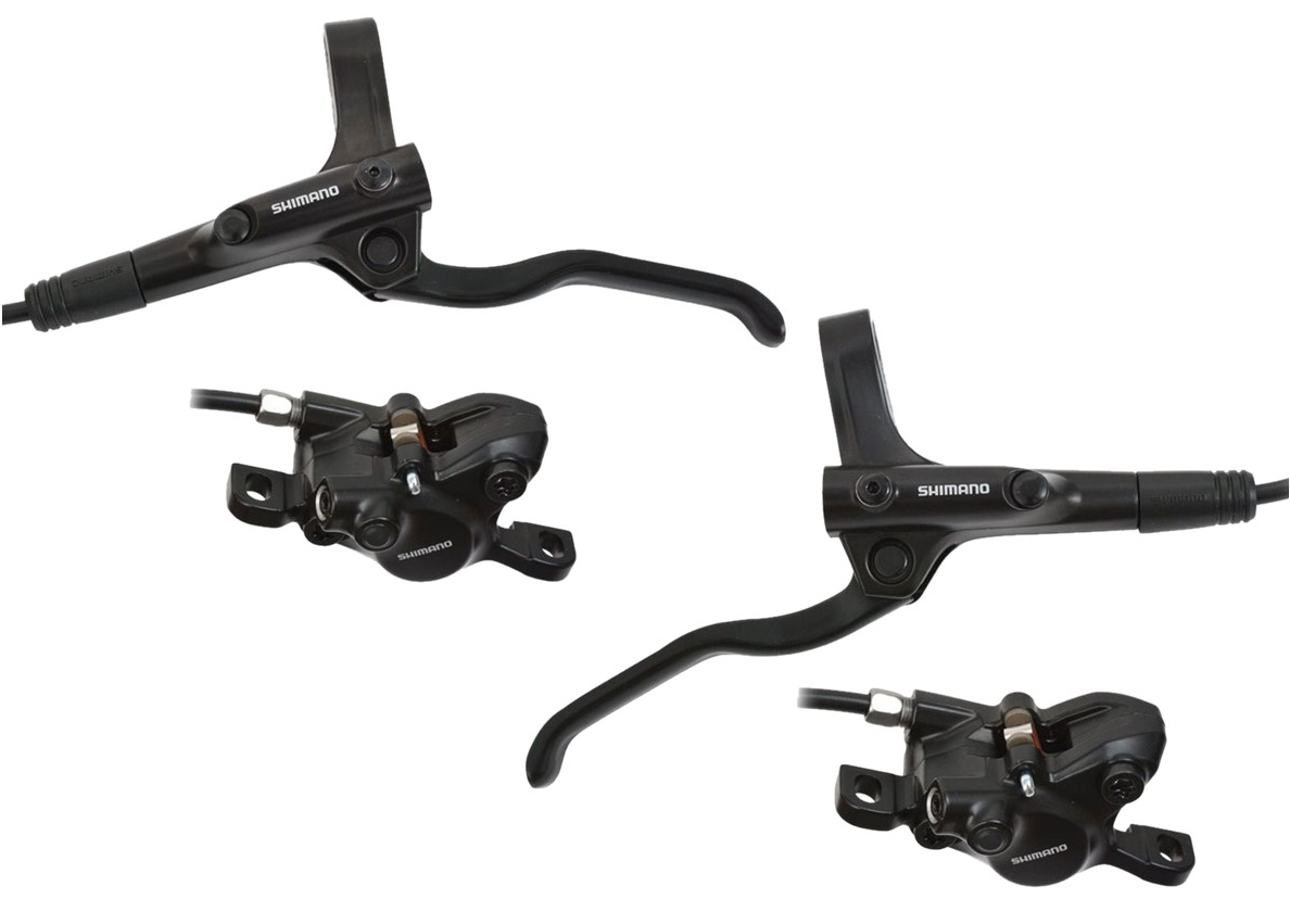 Shimano hydraulische schijfremset mt200 voor- en achterzijde - zonder remschijf - zwart