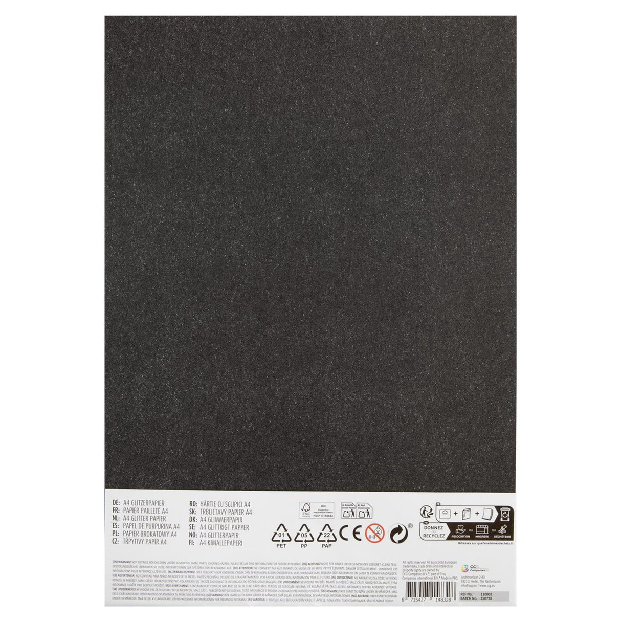 Creative craft group moxy papier pailleté a4 8 feuilles 150 grammes