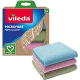 Paquet de 3 chiffons en microfibre Vileda 100 % recyclés | 4 pièces
