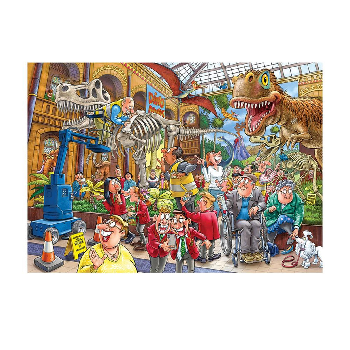 Jumbo Wasgij Mystery 24 Jigsaw Puzzle - Panic in the Museum!, 10000 pcs.