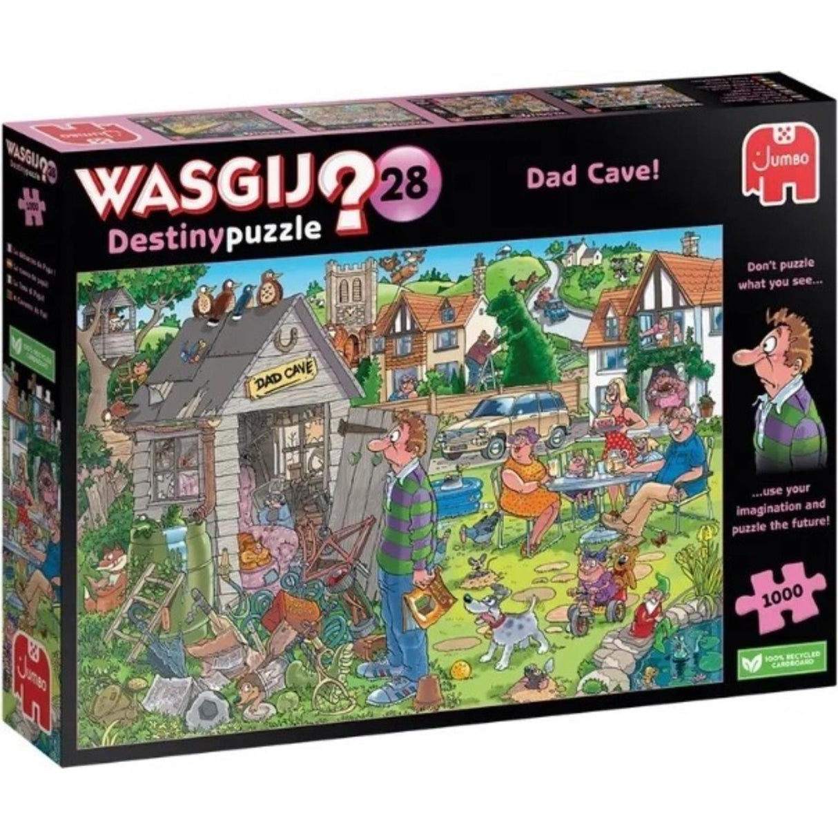 Wasgij Schicksal 28 Puzzel - Papp senger Mann Höhl, 1000 Stéck.
