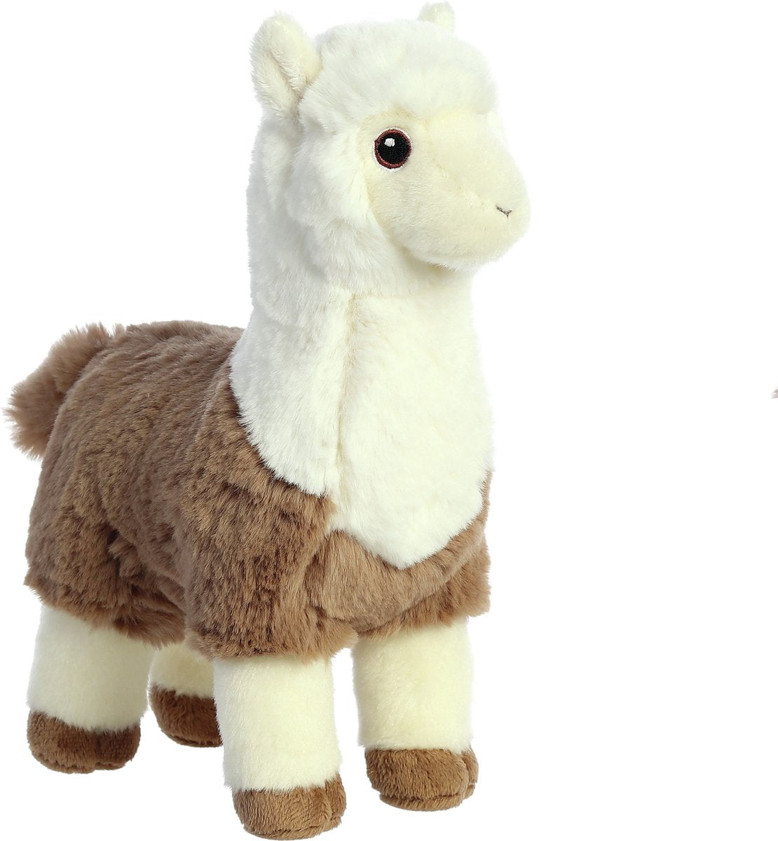 Aurora peluche peluche alpaca - marrone bianco - 28 cm - peluche alpaca - per bambini