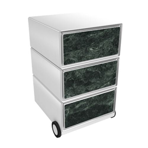 Мобилен чекмедже Paperflow easybox с 3 чекмеджета 642x390x436 мм зелен мрамор