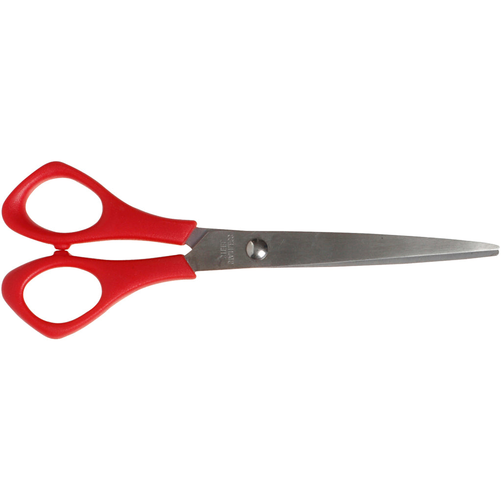 Creativ company school scissors, l: 16 cm, pointed, left-handed, red, 1 piece