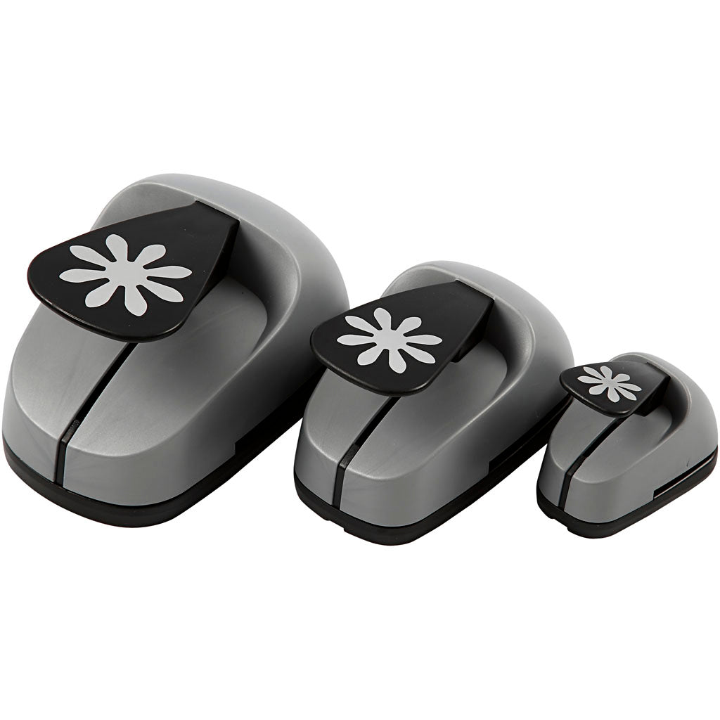 Creativ company punch set, daisy, size 25+49+75 mm, 3 pieces 1 box
