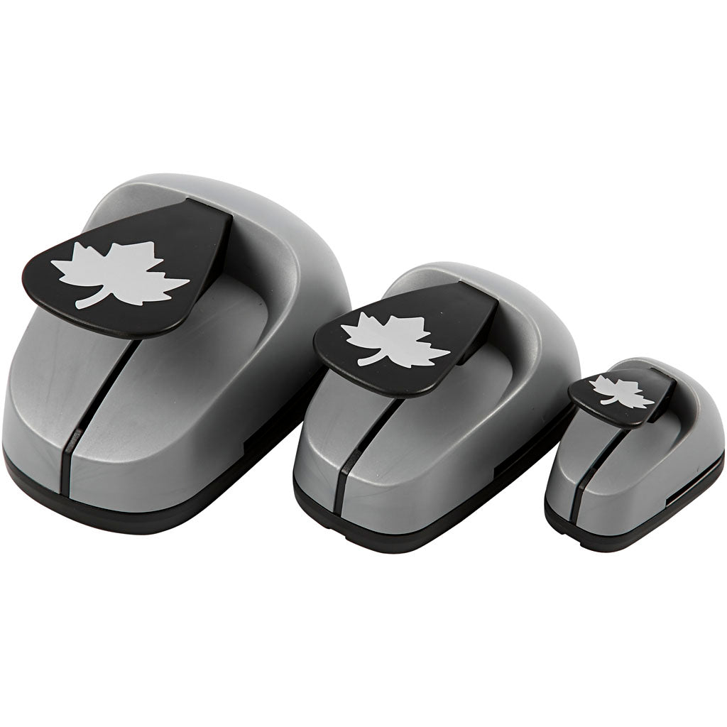 Creativ company punch set, maple leaf, size 25+49+75 mm, 3 pieces in 1 box