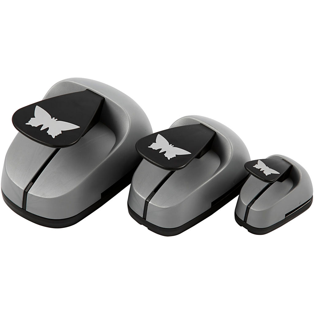 Creativ company punch set, butterfly, size 25+49+75 mm, 3 pieces 1 box