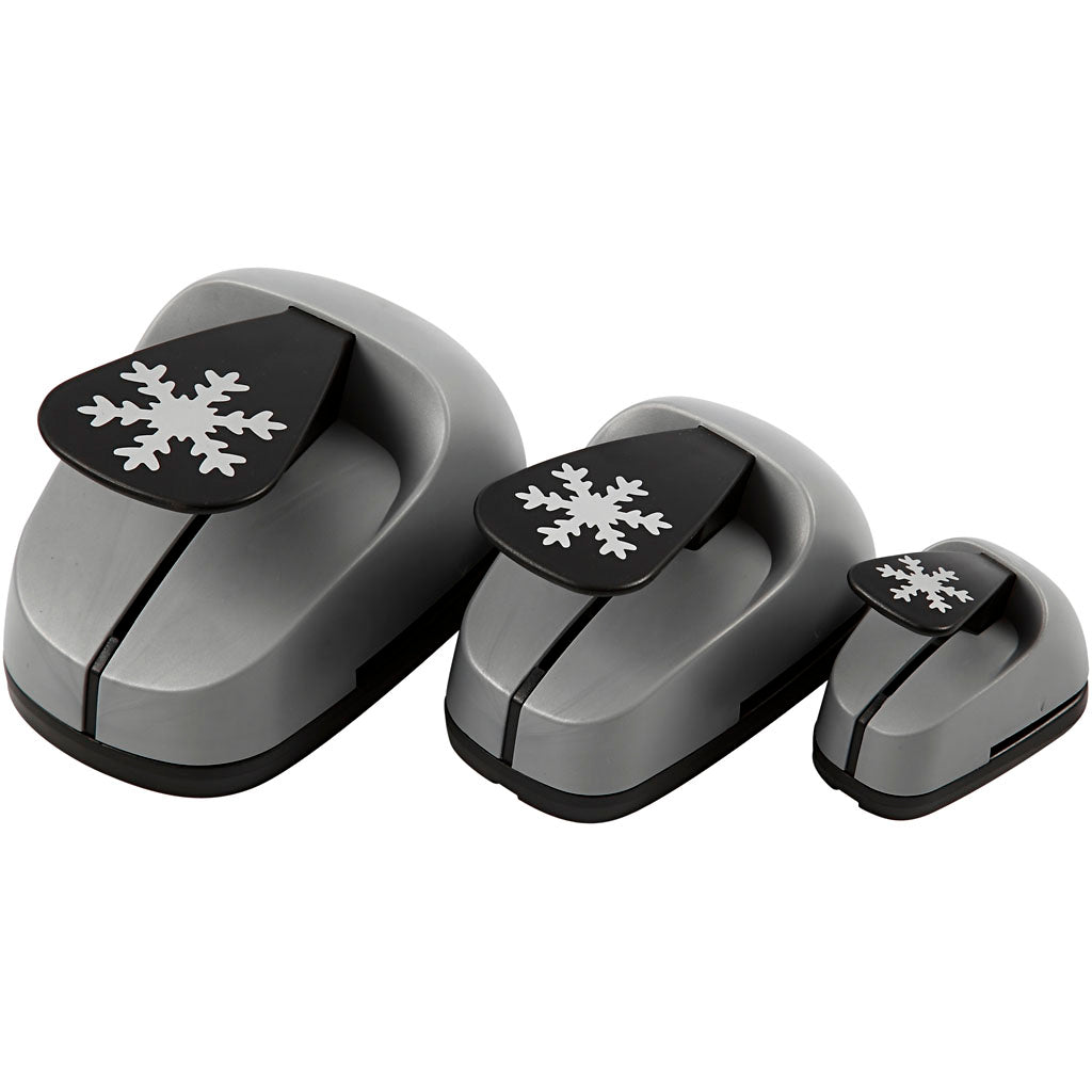 Creativ company punch set, ice crystals, size 25+49+75 mm, 3 pieces 1 box