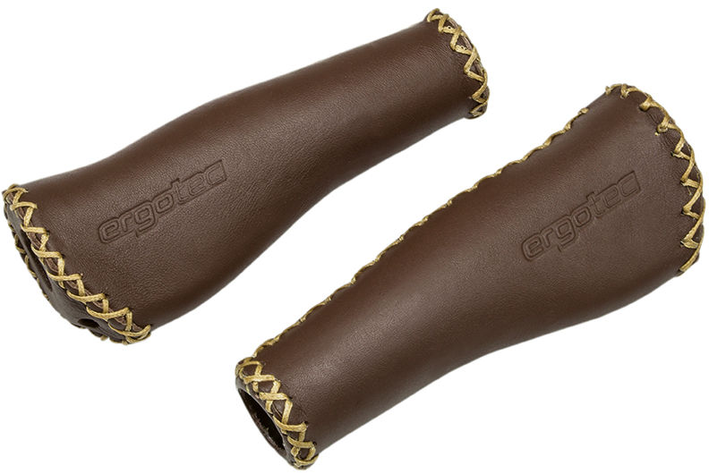 Ergotec monaco set ročaje usnje 2x 135 mm rjava