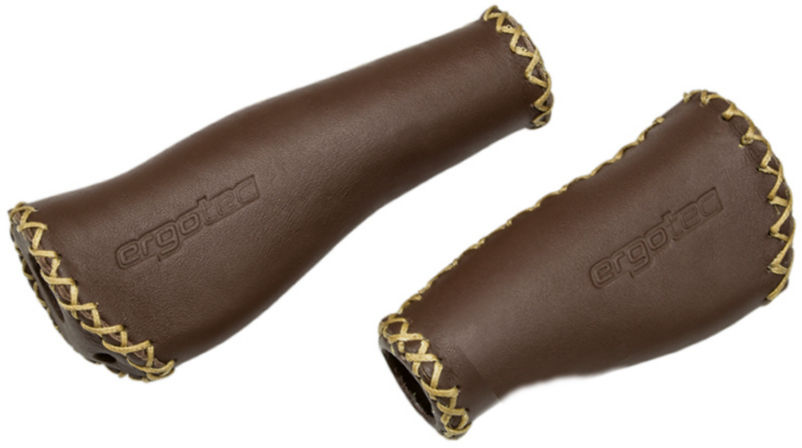 Ergotec Monaco satte håndtag læder 135 92 mm brun