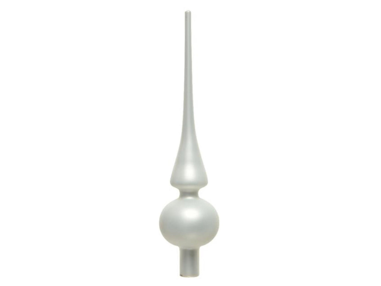Decoris peaked glass matt winter white ø6x26cm