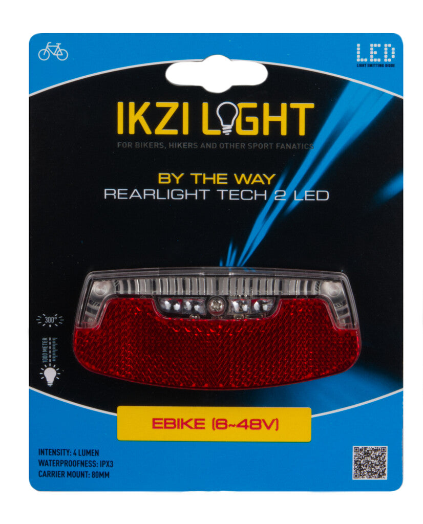 Ikzi Taillight 2-Leds forresten e-cykel 8-48V-kort