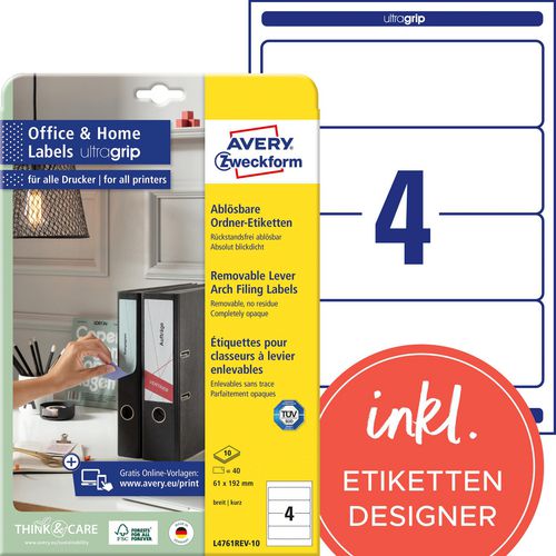 Етикети за гръб avery l4761rev-10 192 x 61