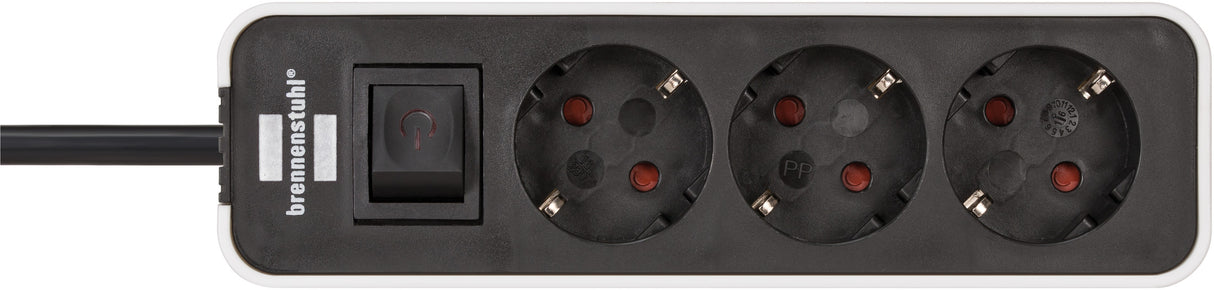 Brennenstuhl ecolor power strip 3-way white black 1.5m h05vv-f 3g1.5 - 1153230020