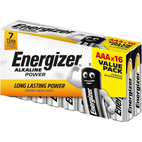 Batterijen energizer alkaline power lr03 aaa 16 stuks