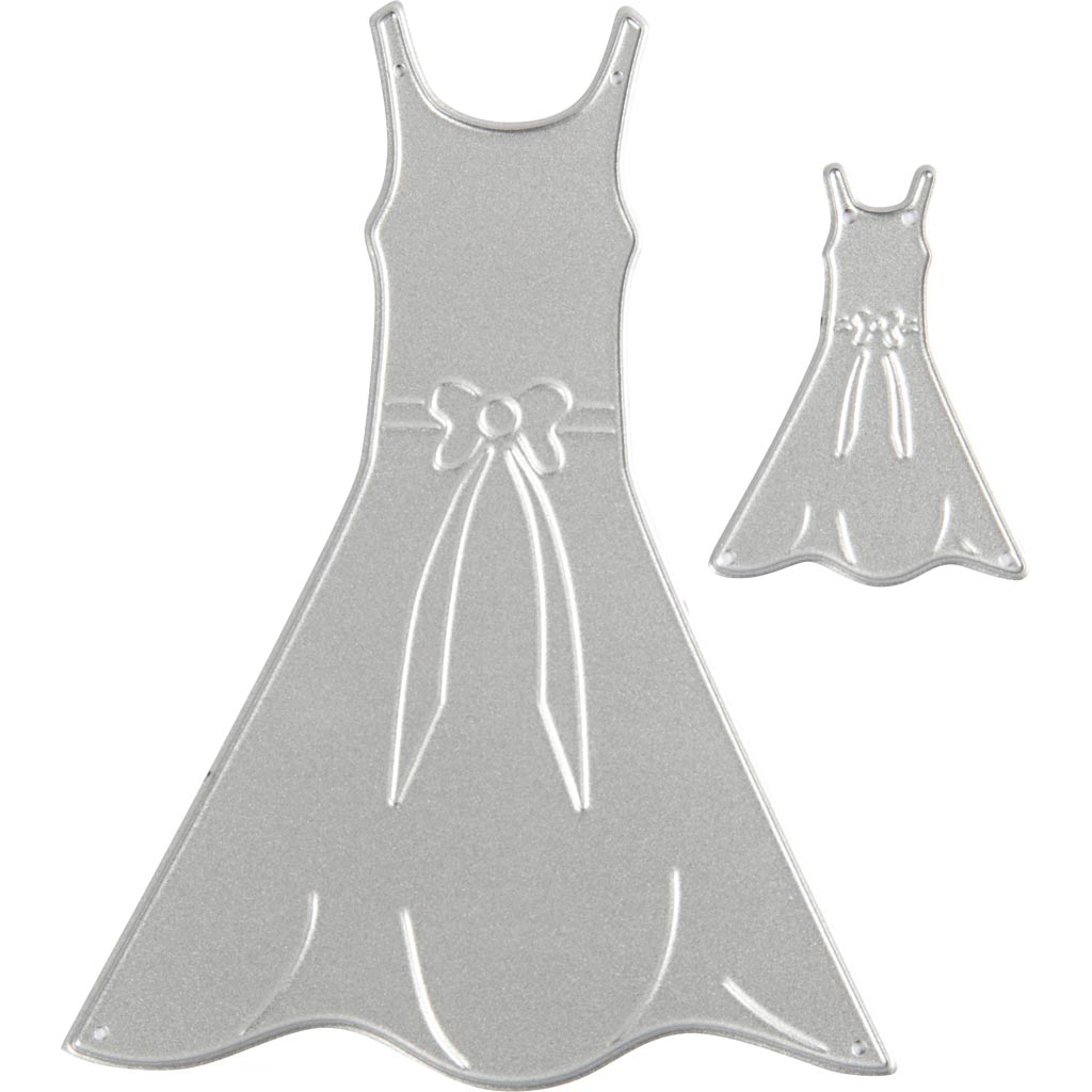 Creativ company punching and embossing dies, dress, dimensions 27x35+26x90 mm, 1 piece