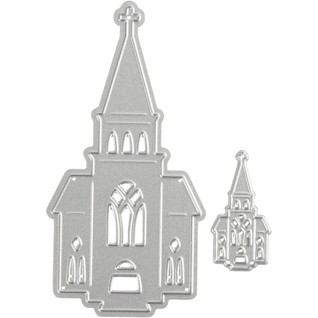 Creativ company punching and embossing dies, churches, dimensions 46x91+18x35 mm, 1 piece