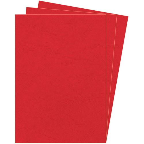 Pack 100 binding cover red 5370305 fellowes leatherboard a4