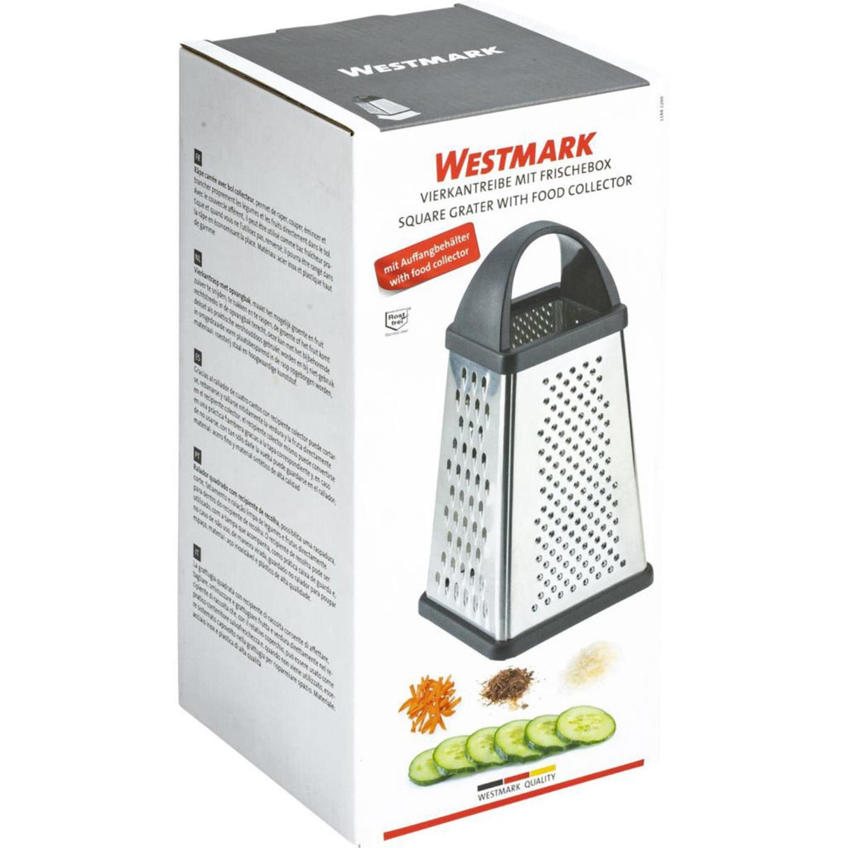 Westmark Reibe 13x13,6x25 cm Edelstahl schwarz