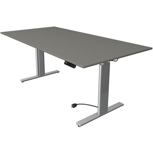 Zit-sta-bureau kerkmann 10233812 spaanplaat grafiet, zilver