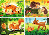 Ravensburger Jigsaw Puzzle Familias de animales pequeños, 4in1