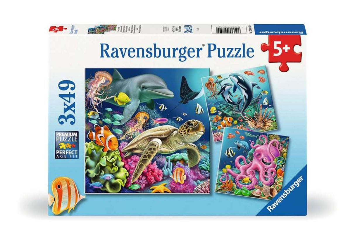 RAVENSBURGER JIGSAW puzzle Incantevole mondo sottomarino, 3x49st.