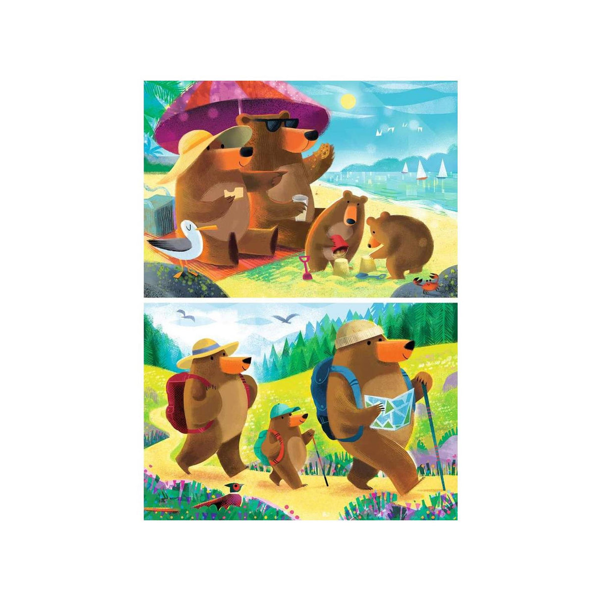 Quebra-cabeça Ravensburger urso férias em família - 2x24 unid.