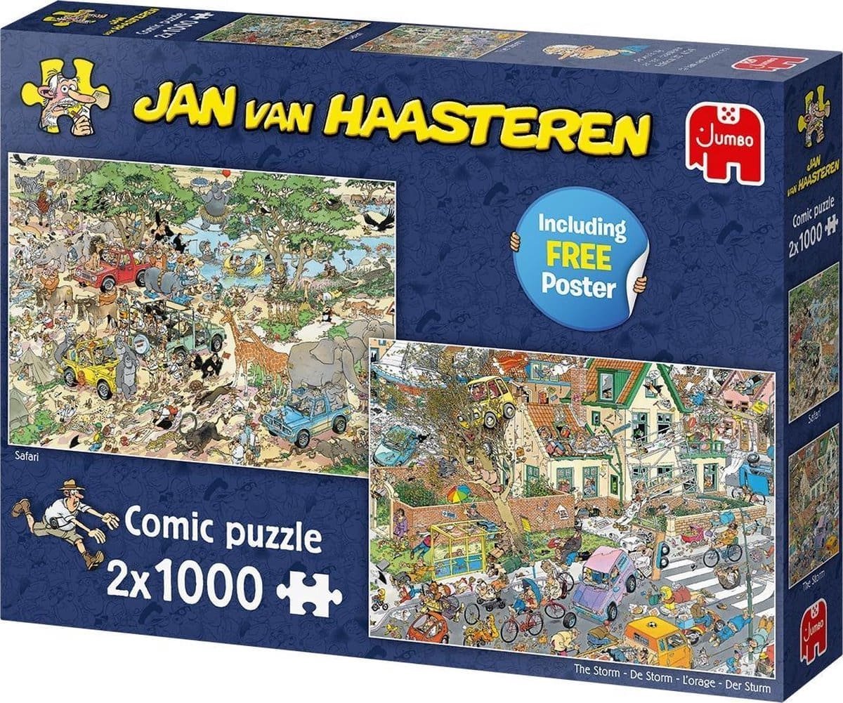 Jumbo Jan Van Haasterren Pluzzle - 2in1 Safari Storm, 1000st.
