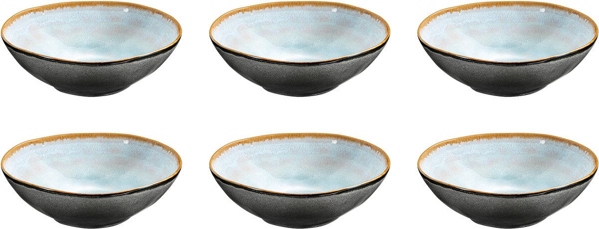 Talíř na polévku Shadow aqua 19,5 cm | 6 kusů