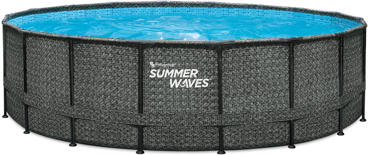 Summer waves swimming pool elite frame 549 x 132 cm dark herringbone + sand filter pump